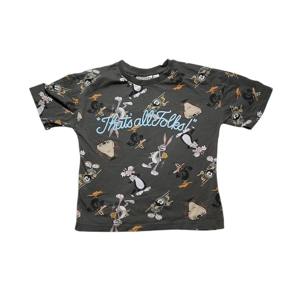 Looney-tunes Grey‎ and Black T-shirt size 6-7 years old excellent condition